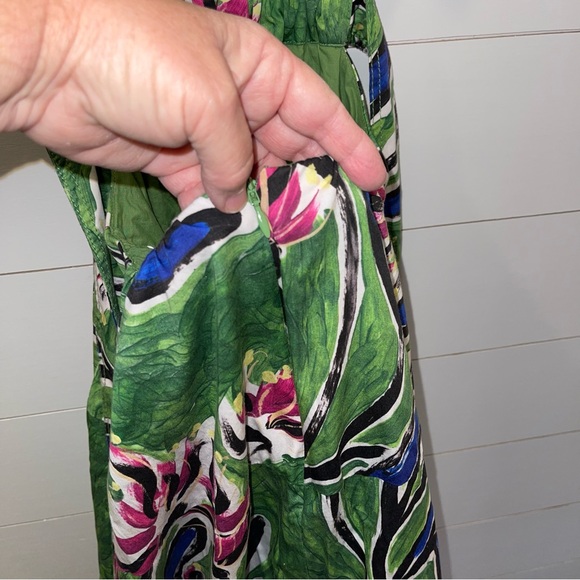 Aje Zorina Native Gumnut Green Floral Tie Midi Dress Womens Size 8 - Picture 7 of 15